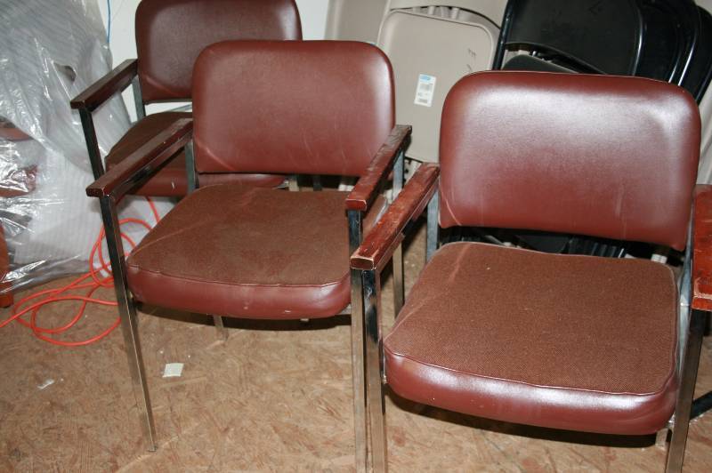 3 vintage style office chairs
