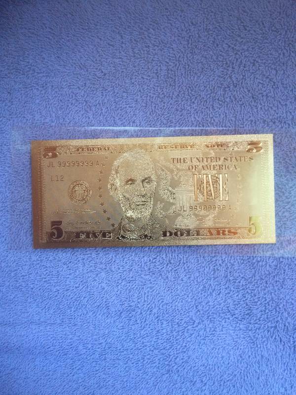 5 Dollar Gold bill