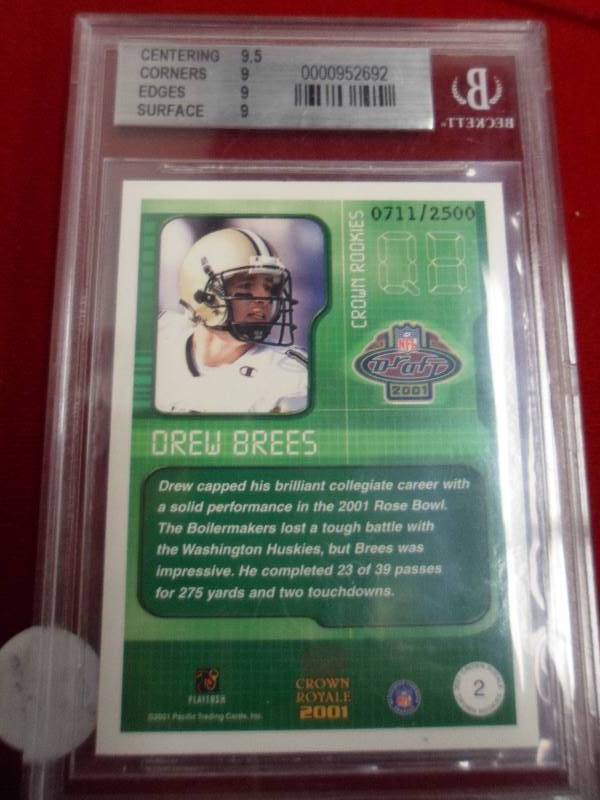 2001 Crown Royale Drew Brees Trading Card