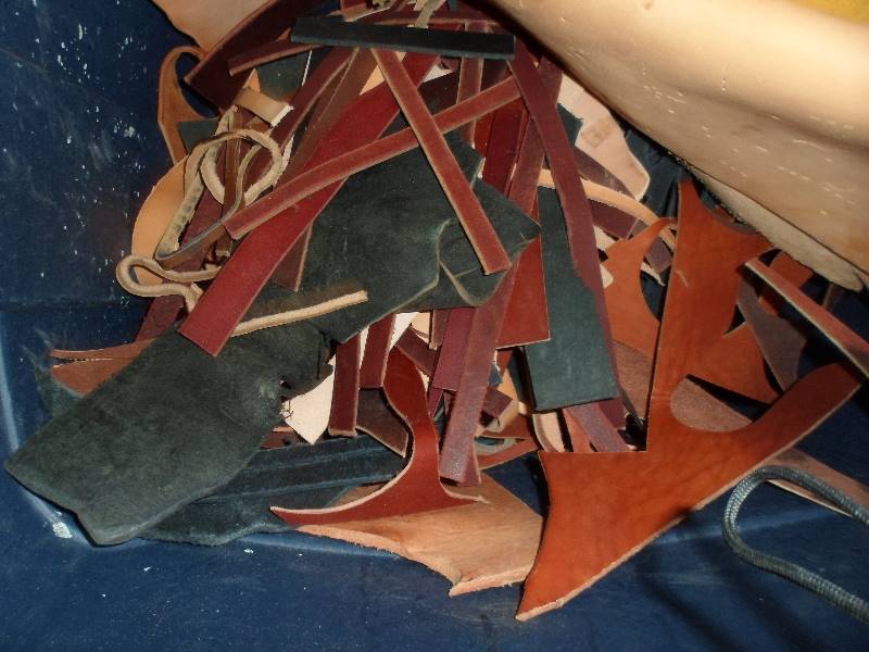 Tote of Leather Pieces