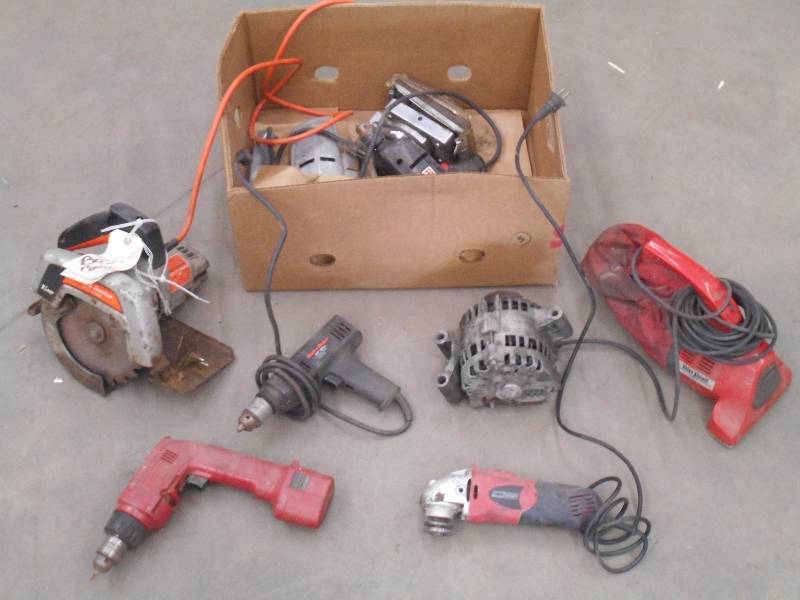 Box OF Assorted Power Tools & Alter...