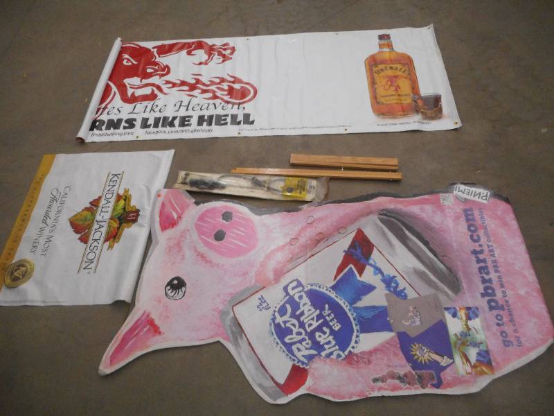 Lot Of PBR Cardboard Sign, Firebal...
