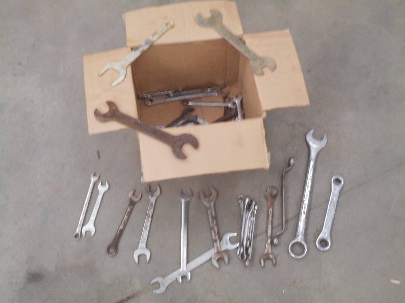 Box Full Of Assorted Wrenches ...
