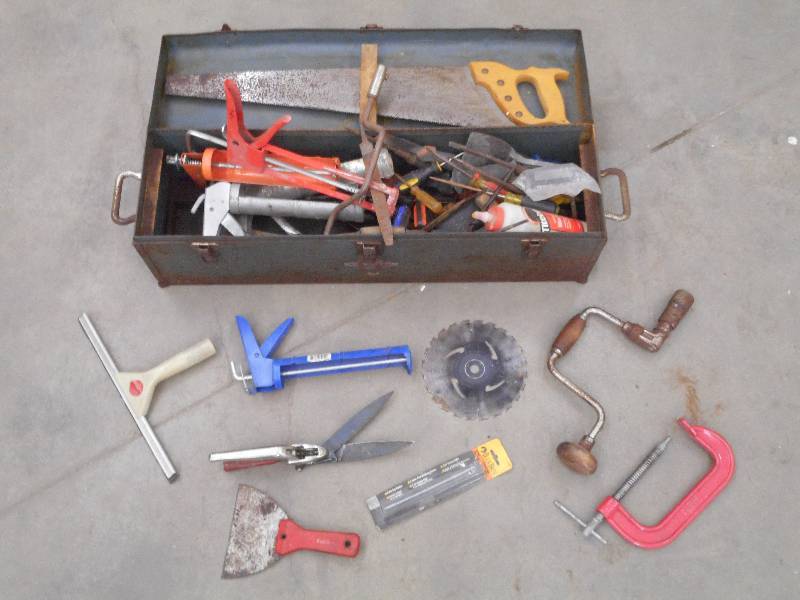 Steel Toolbox Full Of Assorted Hand...