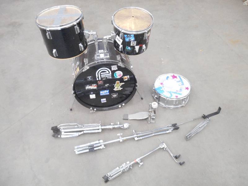 4-Piece Drum Set With Stands & Etc,...