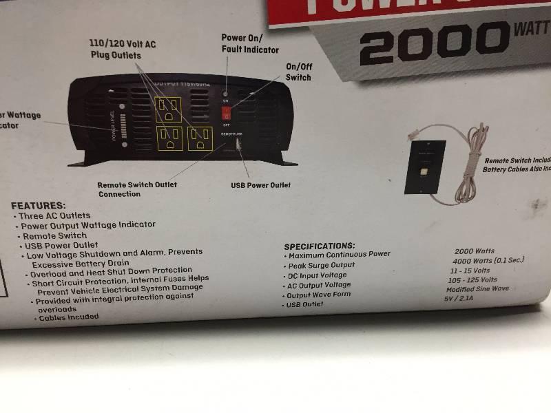 lot 14 image: PEAK MOBILE POWER OUTLET 2000 WATT