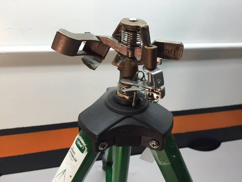 lot 24 image: ORBIT BRASS IMPACT SPRINKLER TRIPOD BASE LEG RETRACT 25 - 48