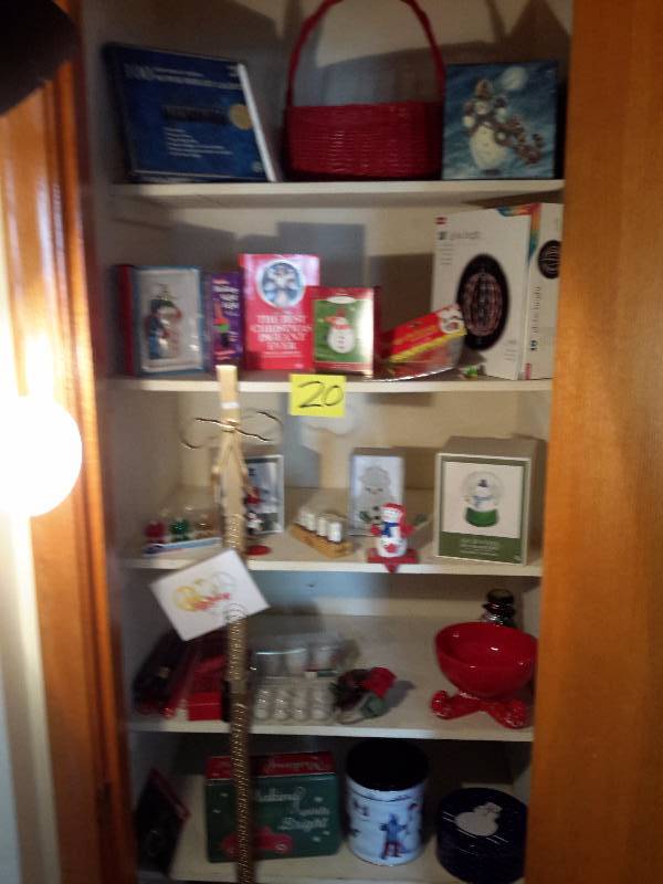 lot 20 image: Everything in the closet.. Christmas theme.. See pictures