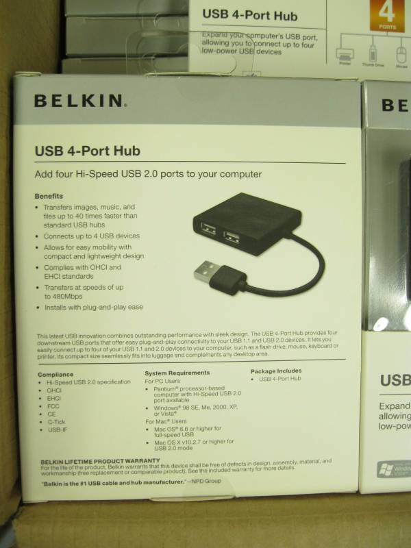 lot 116 image: Lot of 39 Belkin USB 4 Port Hubs ...
