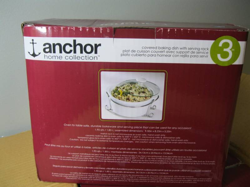 lot 257 image: Lot of 4 Anchor 1.95QT Covered Baki...
