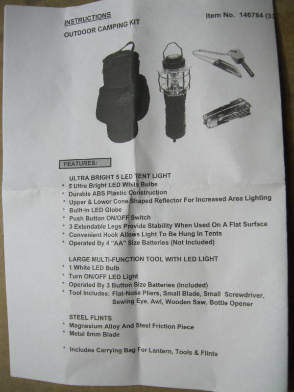 lot 271 image: Lot of 12 Guide Gear Camping Kits w...