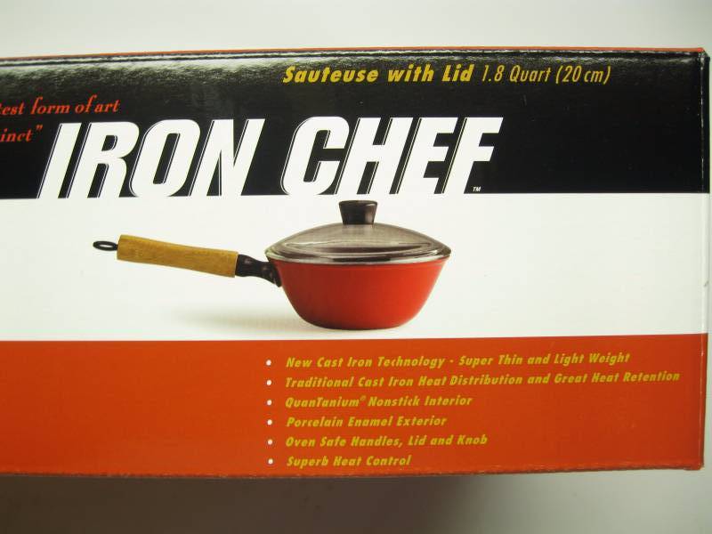 lot 1155 image: Iron Chef 1.8QT Sauteuse Pan with l...