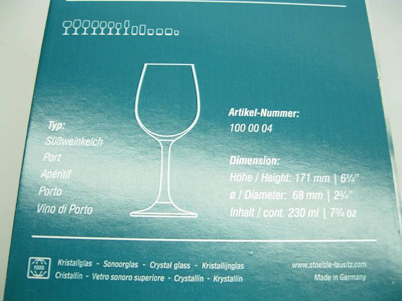 lot 1199 image: Set of 6 Stolzle Weinland Port Wine...