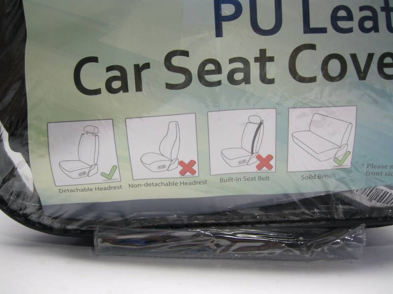 lot 1604 image: TLH PU Leather Car Seat Covers - Bl...