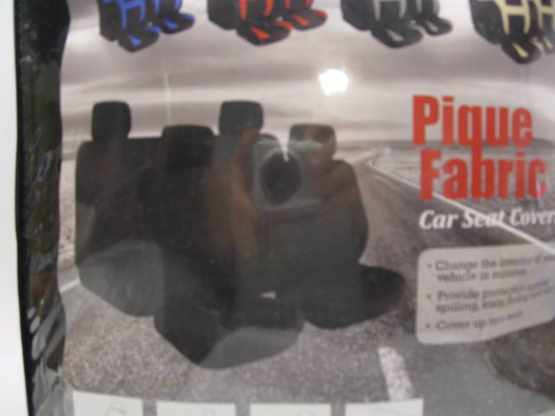 lot 1614 image: TLH Pique Fabric Seat Covers - Blac...