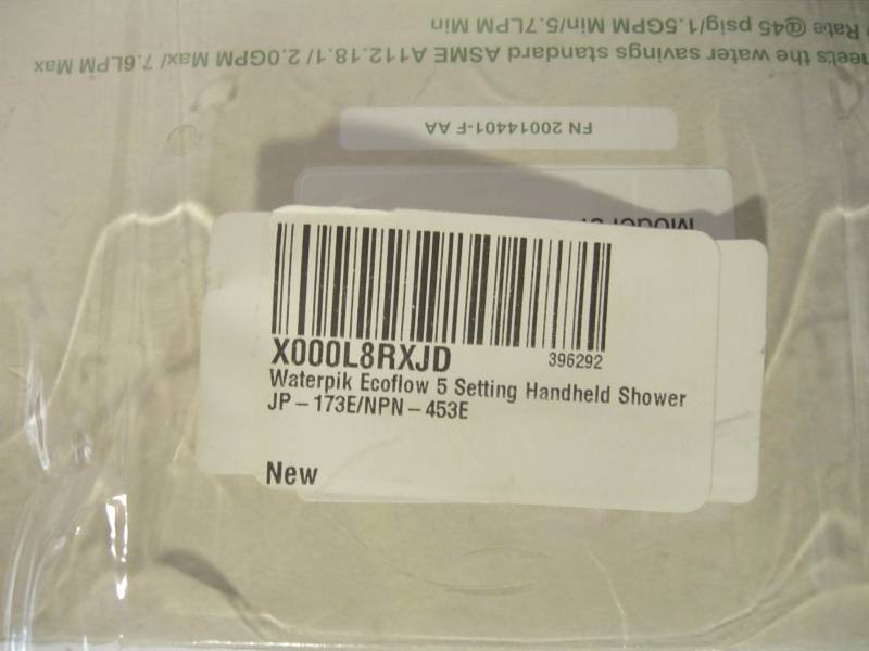 lot 2511 image: Waterpik EcoFlow 4-Setting Hand Hel...