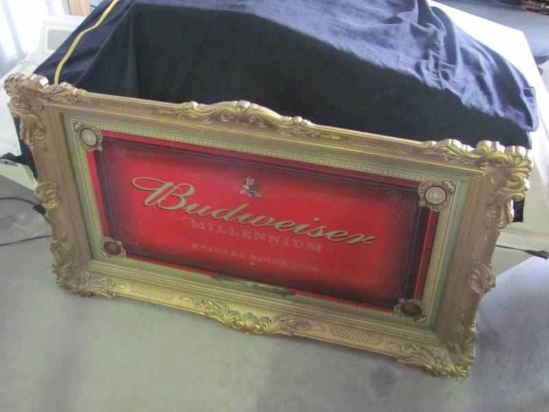 lot 44 image: Budweiser Millenium Light Up Framed Decorative Sign