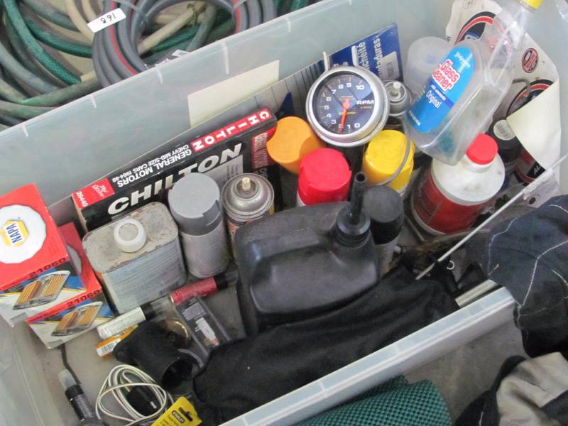 lot 180 image: Lot of Assorted Automotive Supplies & Race Suit