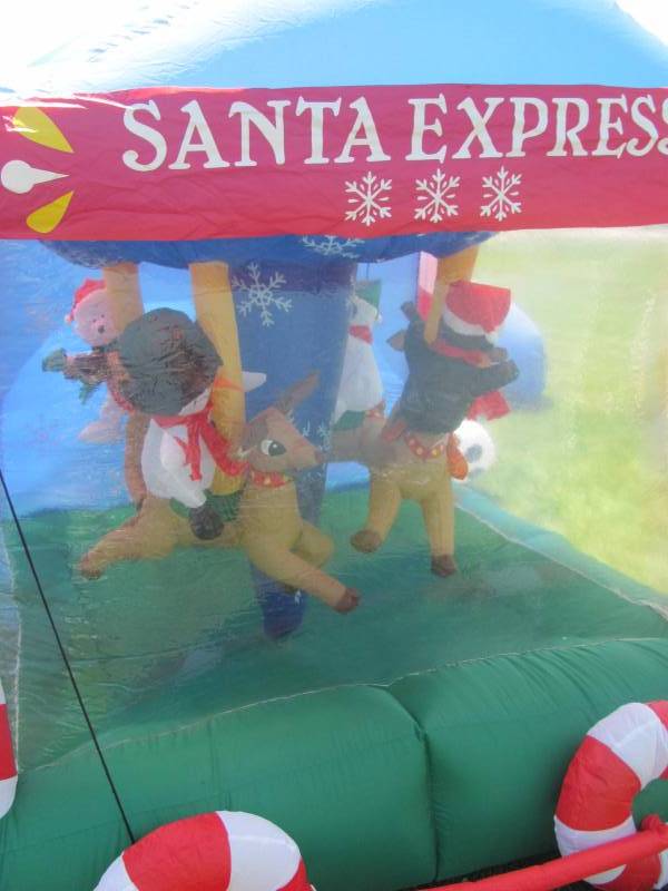lot 216 image: Santa Polar Express Carousel Train Inflatable Lightup Christmas Yard Ornament