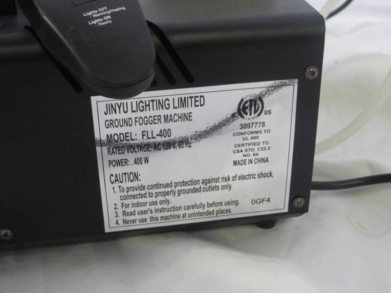 lot 223 image: All Around Fog Machine With Solution