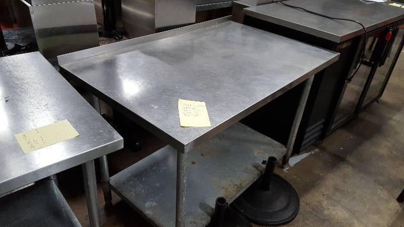lot 34 image: NSF Stainless Steel Top Prep Table