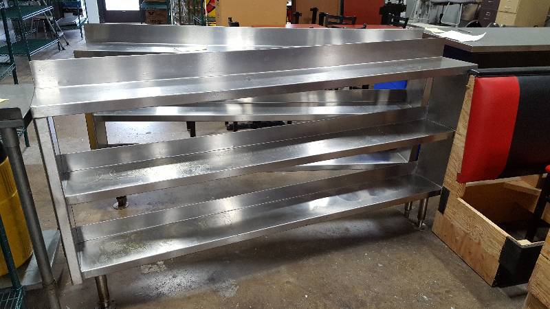 lot 40 image: Lot of (2) Stainless Steel NSF Restaurant Storage Shelves