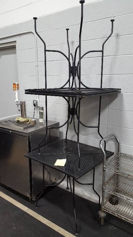lot 60 image: Lot of (3) Metal Outdoor Patio Tables