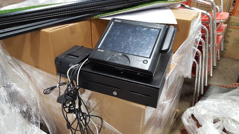 lot 25 image: Lot of (3) SAM4s SPS2000 Touch Register System with Thermal Receipt Printer and Cash Register