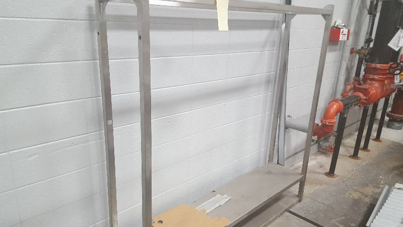 lot 32 image: Lot of (2) Stainless Steel Hanging Restaurant Shelves