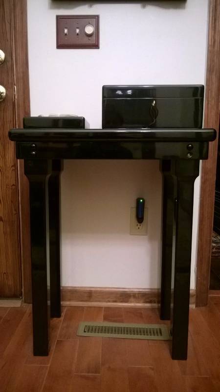 lot 5 image: Alfred Dunhill - Black lacquer Table with Accessories