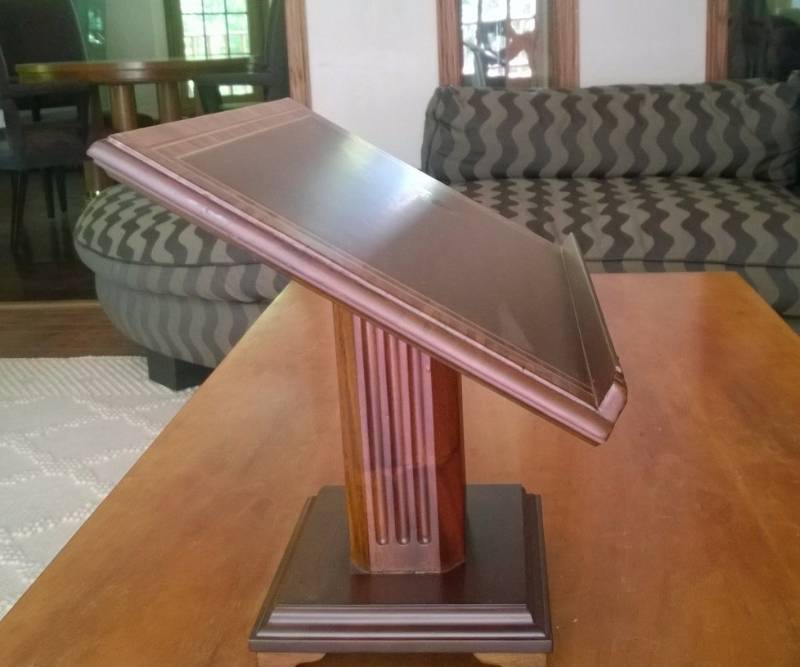 lot 129 image: Lectern - Book StandHolder - Parquet with inlays - 16w x 11l x 14h