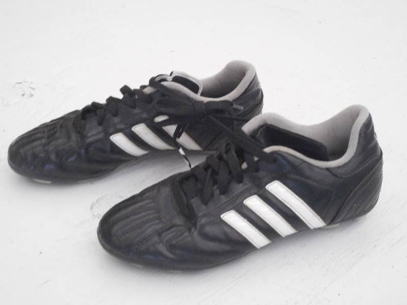 lot 109 image: Adidas BlackWhite Soccer Shoes, Si...