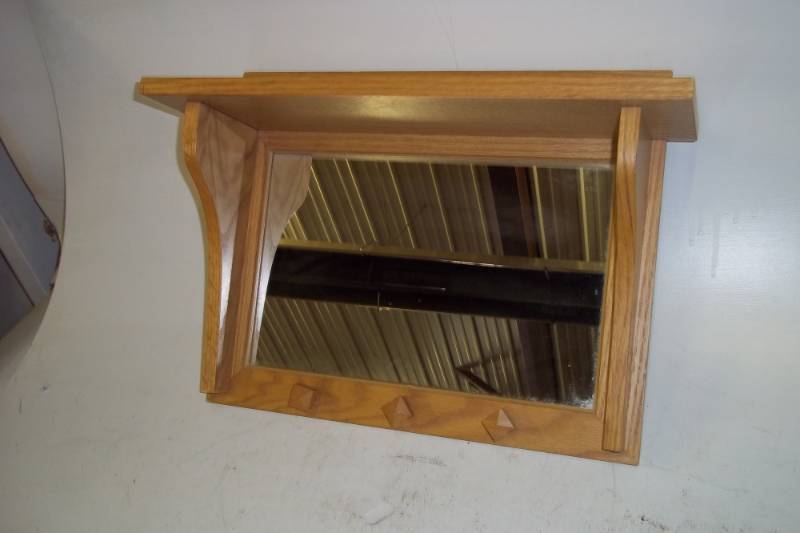 lot 65 image: Shelf with mirror 20 x 14
