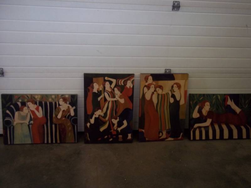lot 74 image: 4 Canvas Artwork 18 x 26