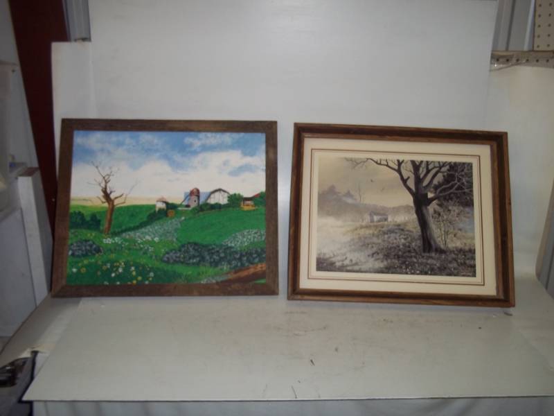 lot 75 image: Pair of framed artwork  22 x 18