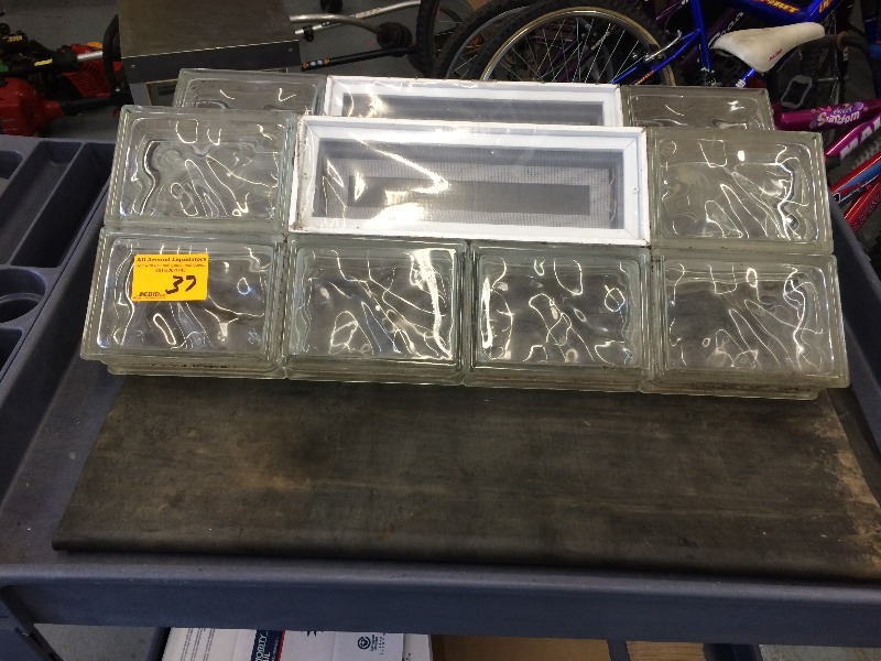 Glass Block window inserts - measures 31 long x 11.5 wide  x 3 d