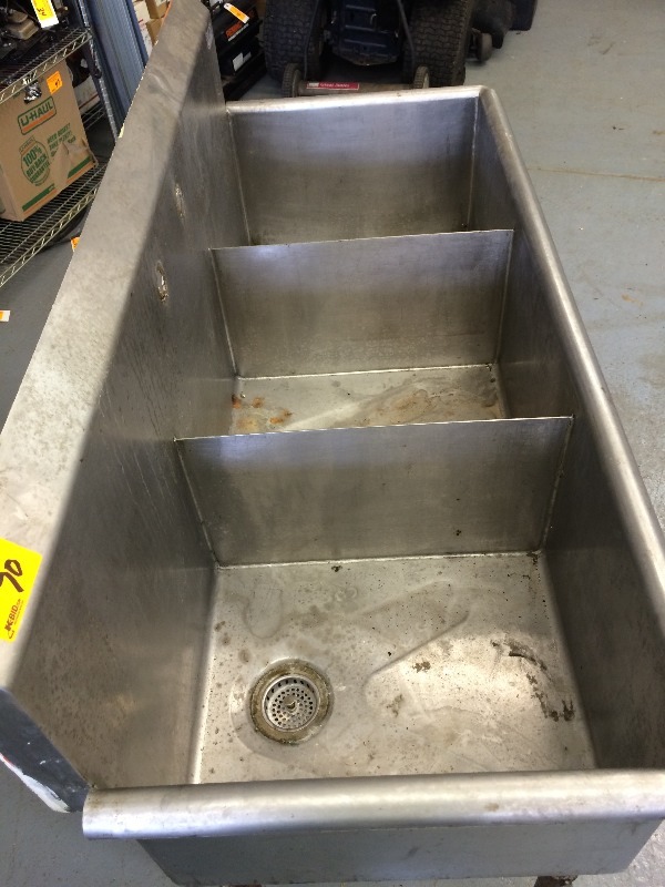 Superior - Stainless Steel Sink  57 long x 24 w   needs cleaning