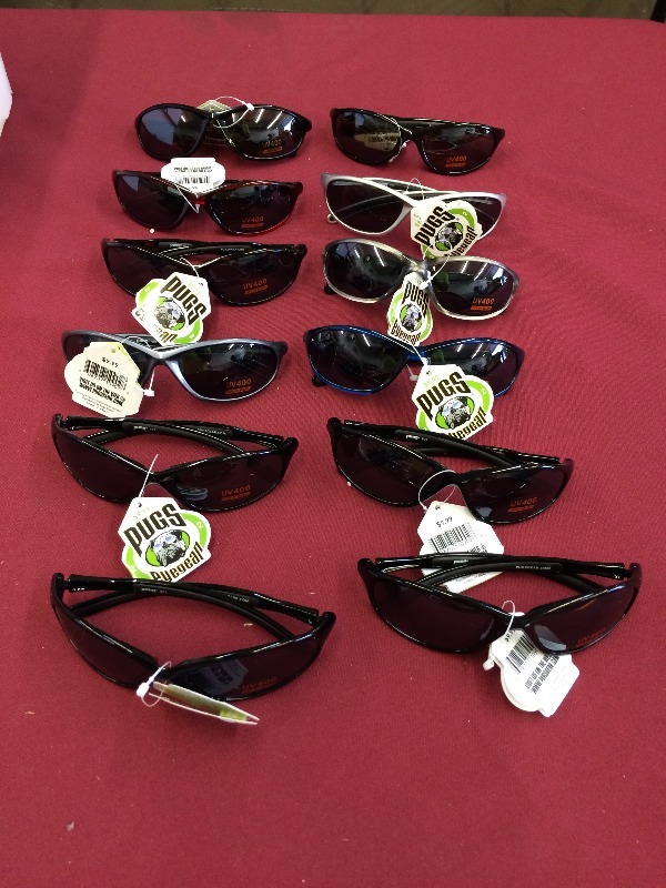Assorted Quality Puggs Sun Glasses NEW lot of approx. 72  Great for resale, ebay, garage sales, flea market sellers