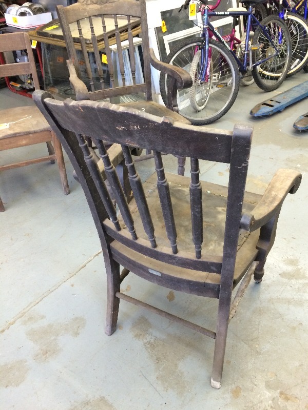 Vintage Post Office Wood Chair