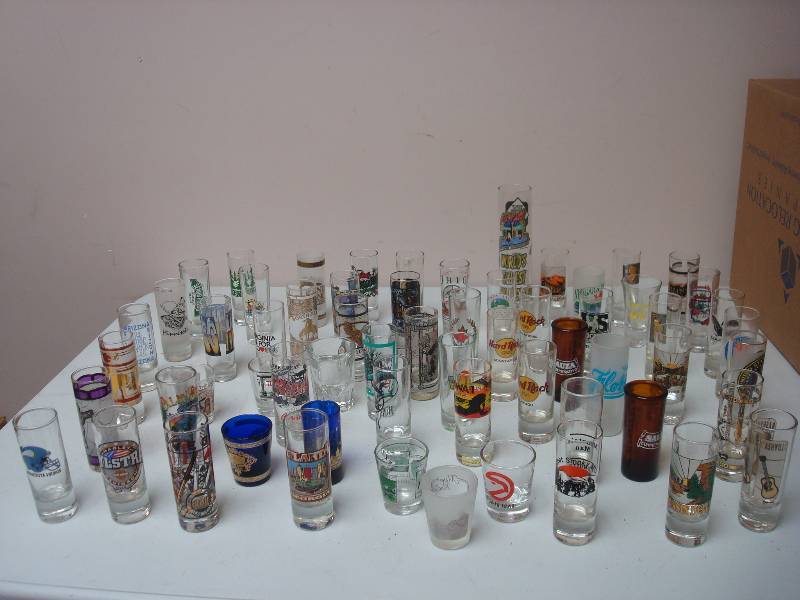 lot 50 image: Huge Lot Of Shot Glasses From All Over, Around 60 Glasses