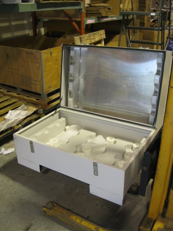 lot 15 image: Industrial Surplus Hinged Metal Che...