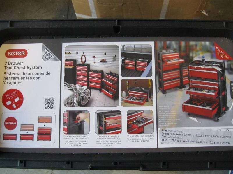 lot 19 image: Keter 7 Drawer Modular Tool Chest S...