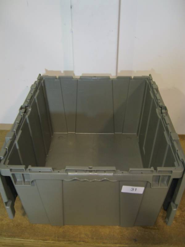 lot 31 image: Gray Plastic Storage Container Bin,...