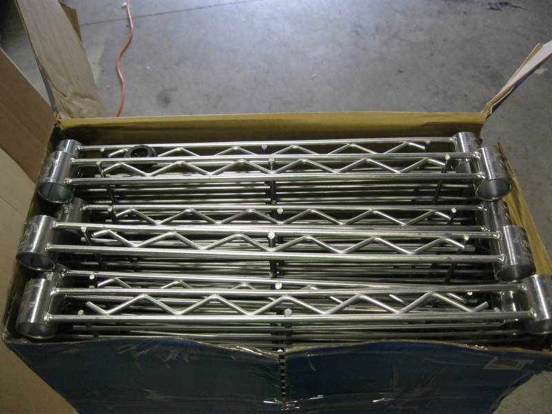 lot 54 image: (6) NSF Rolling Rack Shelves (Shelv...