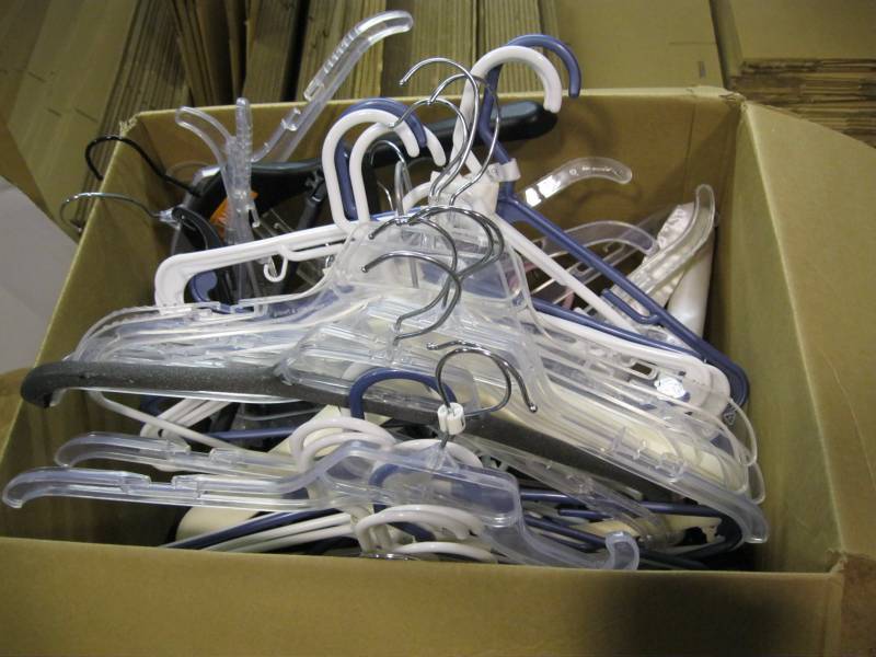 lot 112 image: Uncounted Box of Hangers...