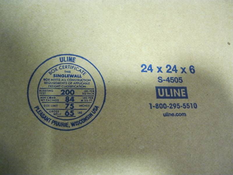 lot 135 image: (62) Uline 6H Cardboard Flat Boxes...