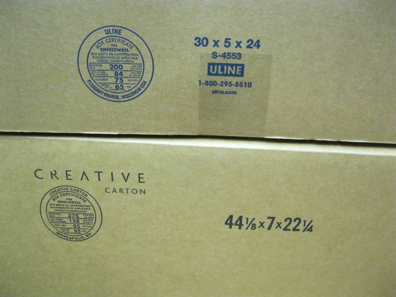lot 136 image: Cardboard Boxes (4) 44x7x22 and (7)...