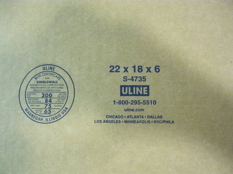 lot 139 image: (24) Uline 22x18x6 Cardboard Boxes...