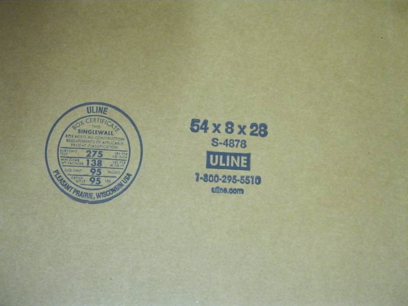 lot 140 image: (5) Uline 54x8x28 Cardboard Boxes...