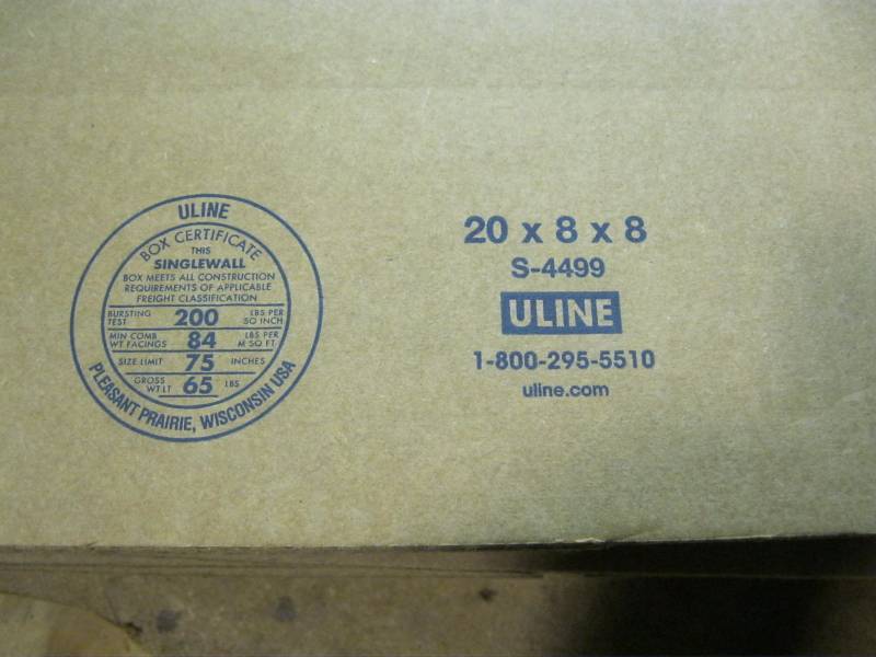 lot 148 image: (17) Uline Cardboard Boxes 20x8x8...